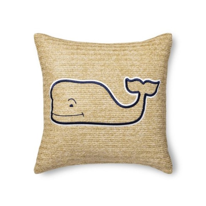 20&quot;x20&quot; Whale Throw Pillow - Tan/Navy - vineyard vines(R) for Target