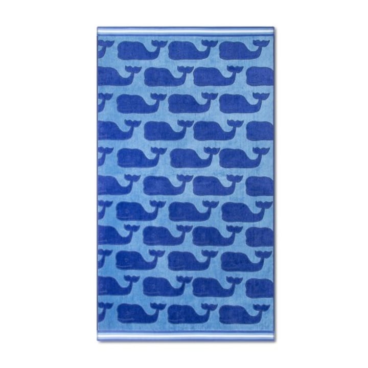 NEW Sold Out Vineyard Vines For Target Pink Whale Beach Towel for Two Navy 