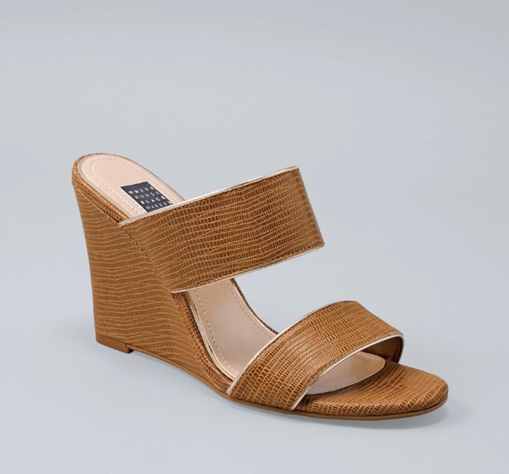Embossed Leather Wedges