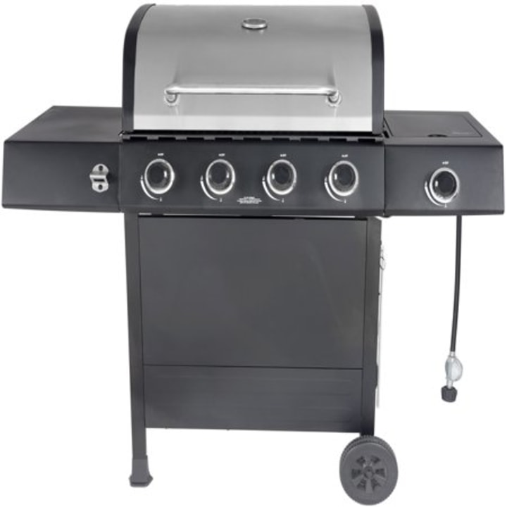RevoAce 4-Burner LP Gas Grill with Side Burner, Stainless Steel