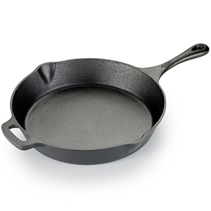 T-fal E83407 Pre-Seasoned Nonstick Durable Cast Iron Skillet/Fry pan Cookware, 12-Inch, Black