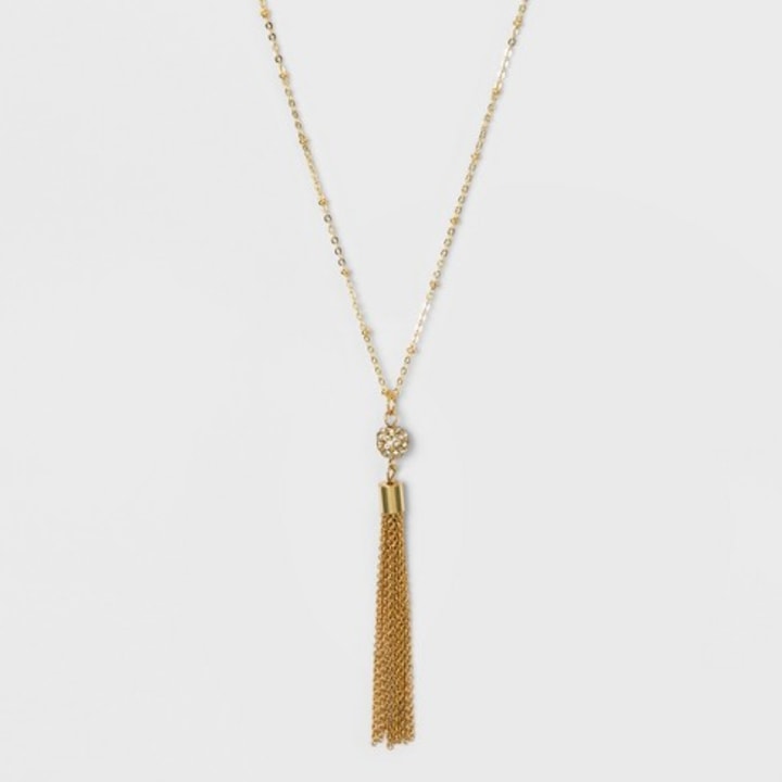 Fireball and Tassel Long Necklace - A New Day(TM) Gold