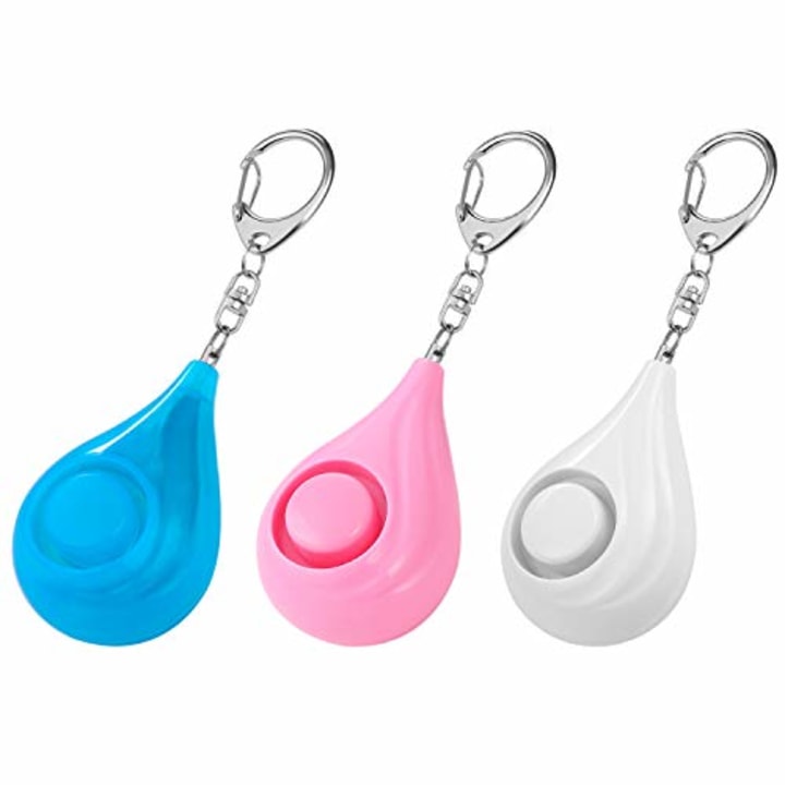 Personal Alarm, HUMUTU Safesound Personal Security Alarms for Women, 130 db Loud Siren Song Alarm Keychain for Women with 3 LR44 Batteries Included
