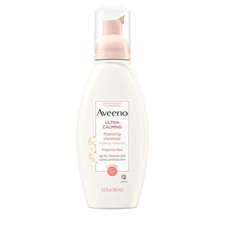 Aveeno Ultra-Calming Foaming Cleanser and Makeup Remover for Dry, Sensitive Skin, 6 fl. oz