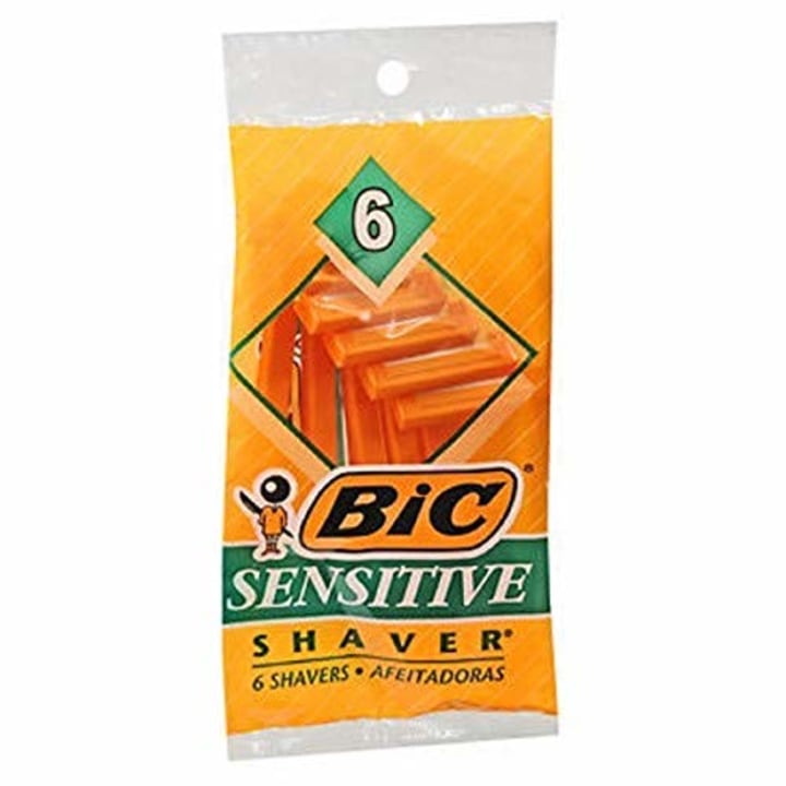 BIC Sensitive Disposable Razors Single Blade Shavers (6 Count)