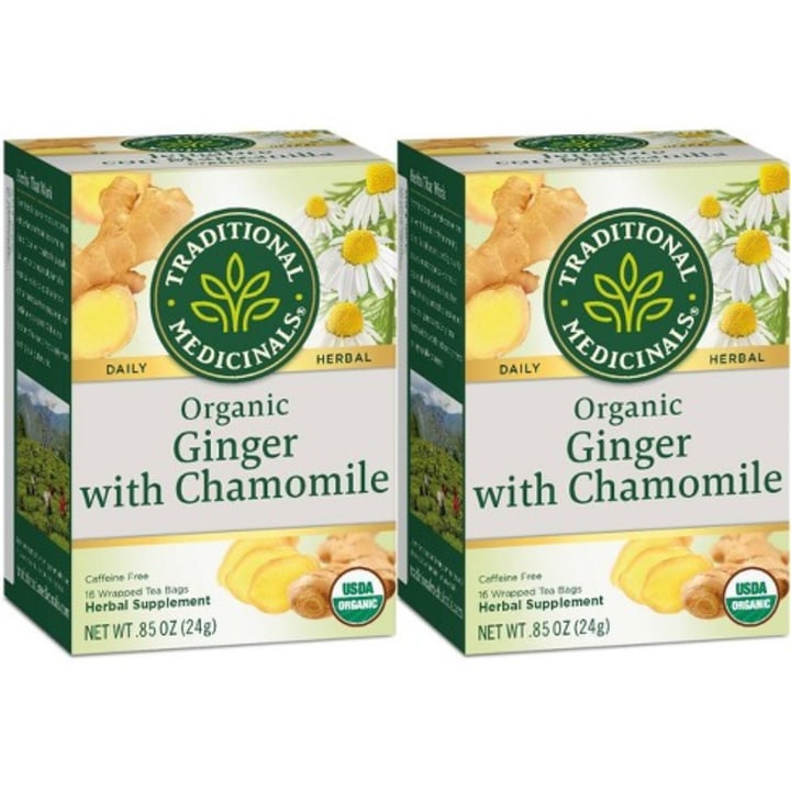 Traditional Medicinals Organic Ginger with Chamomile Herbal Leaf Tea, 16 Tea Bags (Pack of 6)
