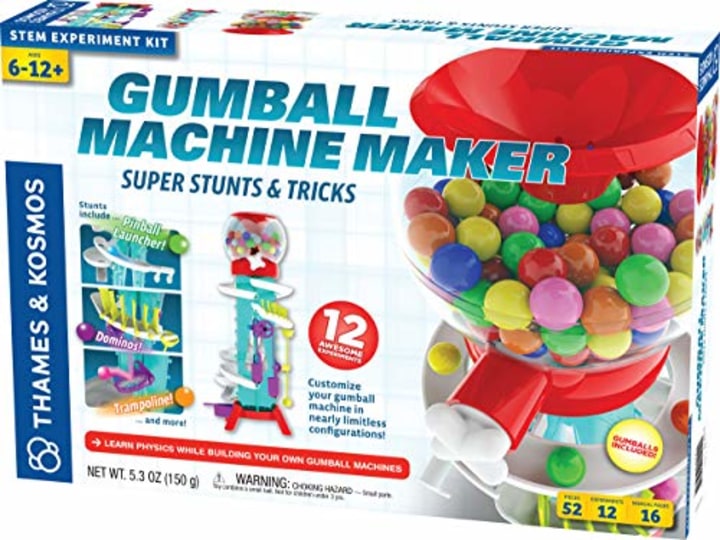 Thames &amp; Kosmos Gumball Machine Maker - Super Stunts &amp; Tricks Science Experiment Kit, Build Your Own Gumball Machines with Lessons in Physics