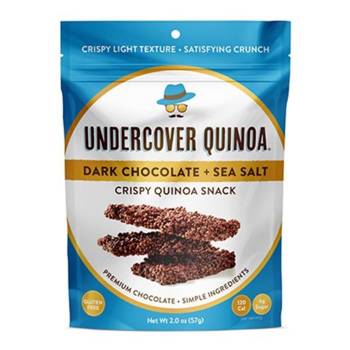 Undercover Quinoa Dark Chocolate + Sea Salt Crispy Quinoa Snack, 8 Count Case of 2 oz. Bags