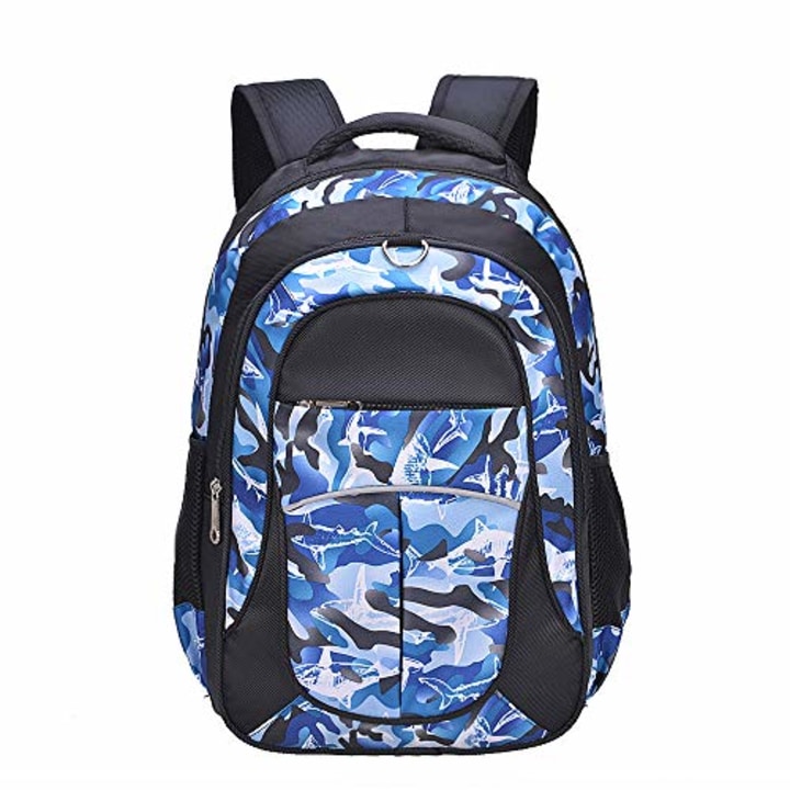 Shark Backpack for Boys, Kids by Fenrici, Durable 18 inch Book Bags for Elementary, Middle School Students, Supporting Kids with Rare Diseases (BRAVERY, M)