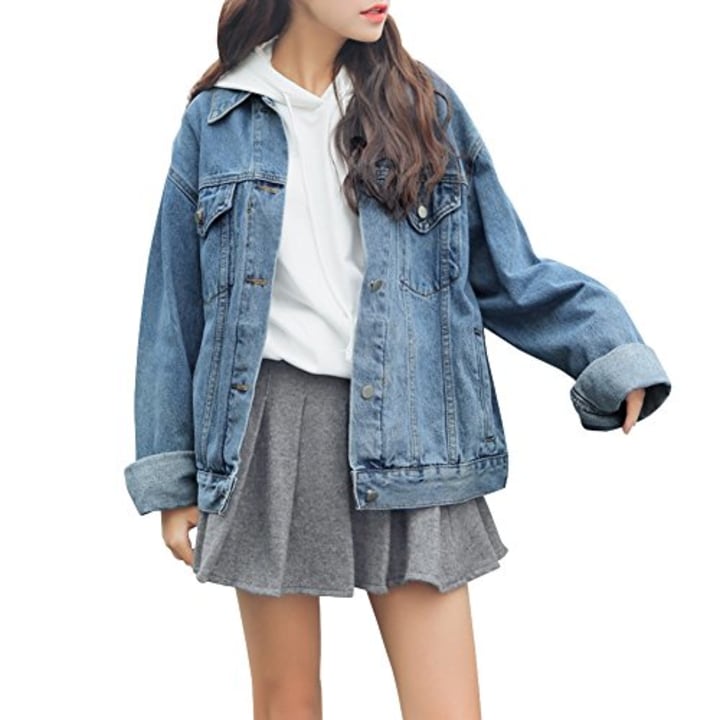 Denim Jackets Girl Denim Jackets Classic Basic Button Down Coat Girls’ Outwear