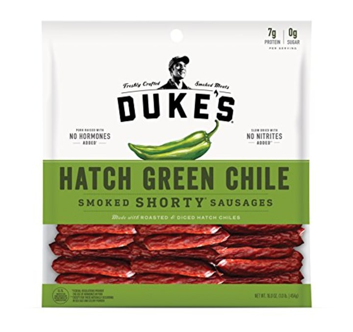 Duke&#039;s Hatch Green Chile Shorty Smoked Sausages