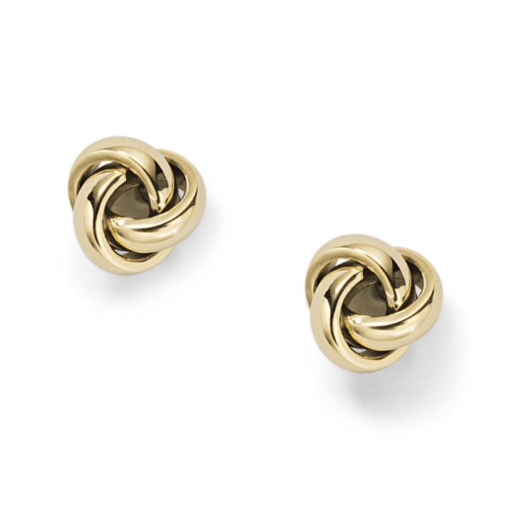 Twisted Knot Gold-Tone Steel Studs
