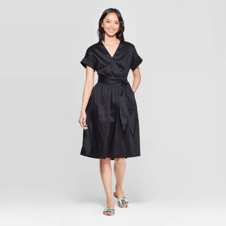 Who What Wear Short-Sleeve V-Neck Wrap Dress