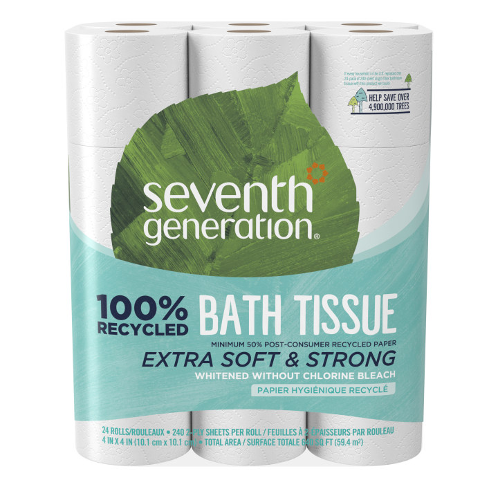 Seventh Generation Toilet Paper, 24 Rolls, 100% Recycled Paper