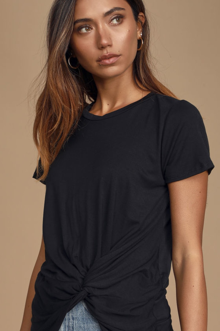 Knot To Mention Black Knotted Tee