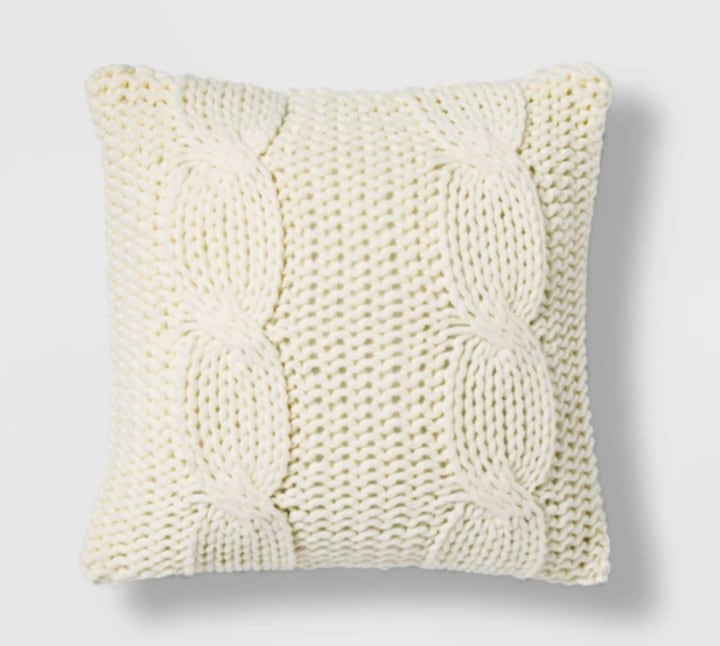 Chunky Cable Knit Throw Pillow