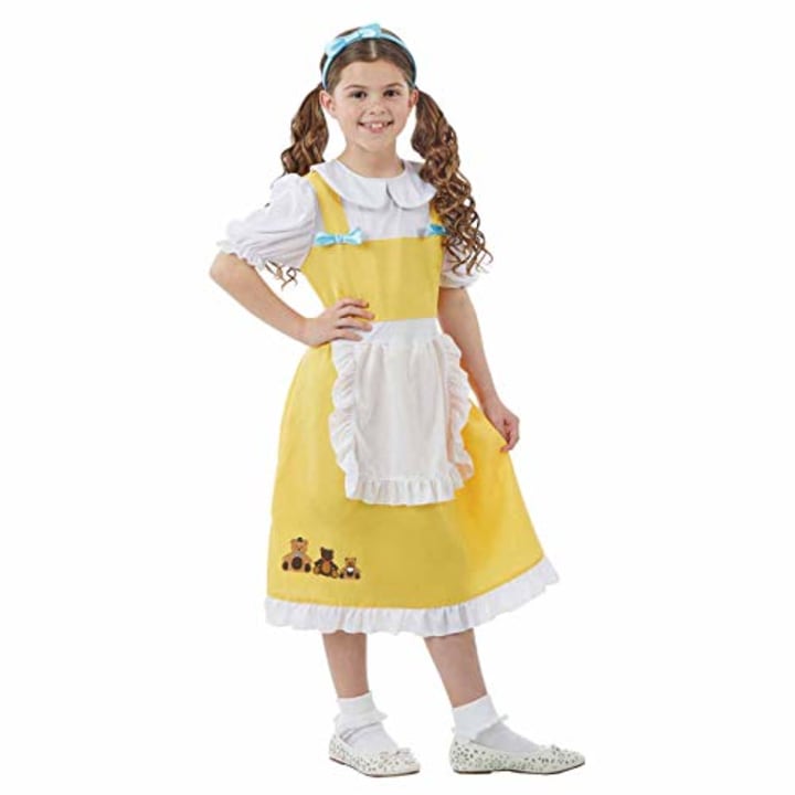 fun shack Girls Goldilocks Costume Childrens Fairytale Three Bears Dress - Medium