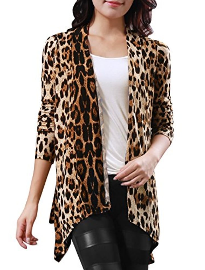 Leopard Pattern Long Sleeve Cardigan