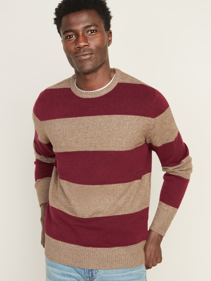 Soft-Washed Striped Crew-Neck Sweater