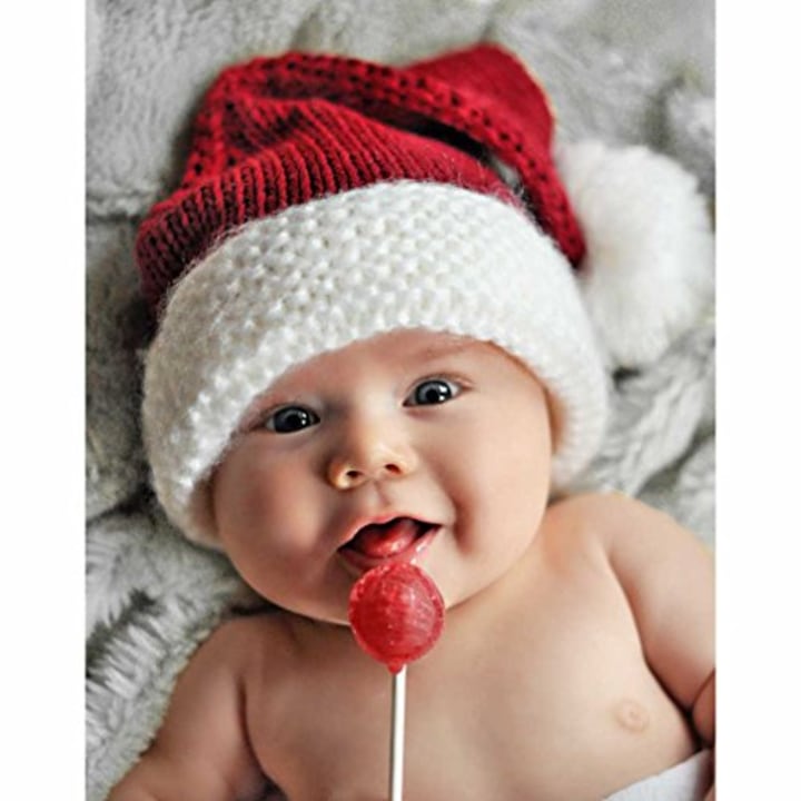 Huggalugs Snowy Santa Baby Toddler or Adult Stocking Hat L Red