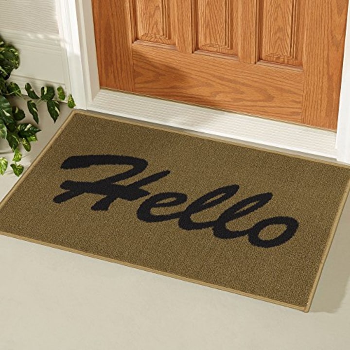 Ottomanson Doormat Collection Rectangular Hello Doormat, 20&quot; X 30&quot;, Beige