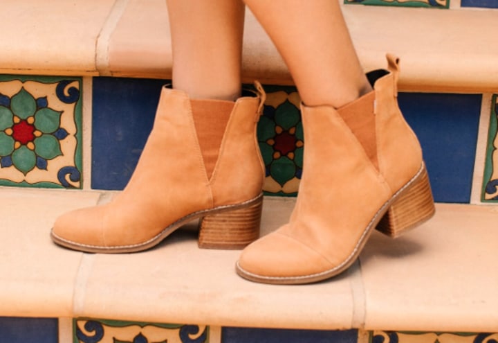 TOMS Tan Leather Esme Boots