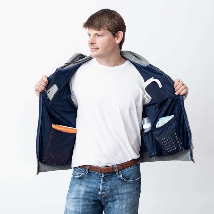 The Original Hoodie that replaces the diaper bag for Dads.