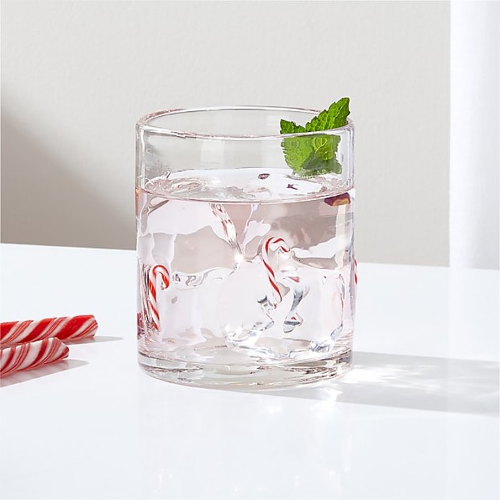 Candy Canes Double Old-Fashioned Glass