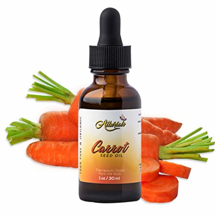 Carrot Seed Oil - 100% Pure, Unrefined, Cold Pressed, All Natural, Organic Daucus Carota - Therapeutic Grade Carrots Moisturizer Cream for Skin and Face Treatment and Hair Growth - 1 Oz by Allurials