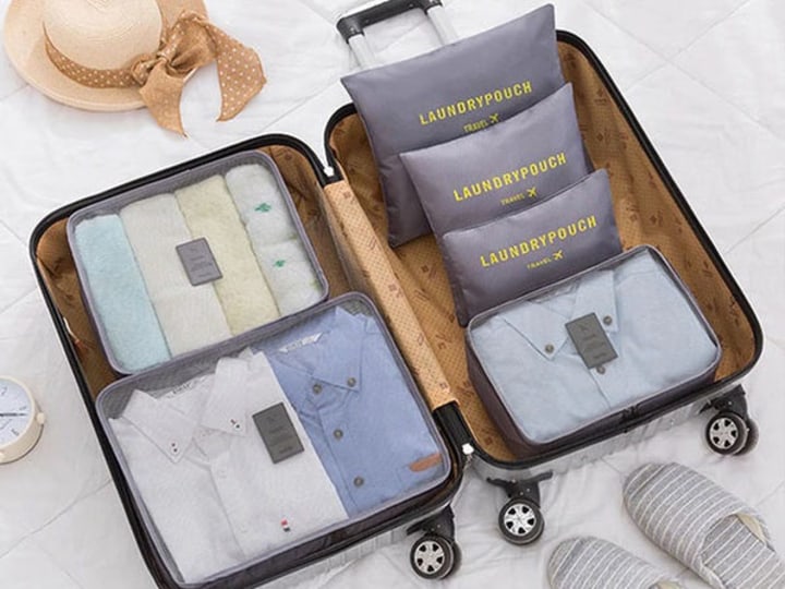 Packing Cubes: 6-Pc Travel Luggage Organizer Case Bags