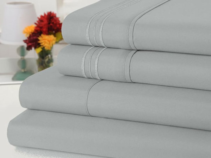 Bamboo Comfort 4-Piece Luxury Queen Sheet Set (Silver)