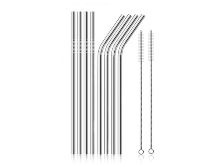 Stainless Steel Straws: 8-Pack (Silver)