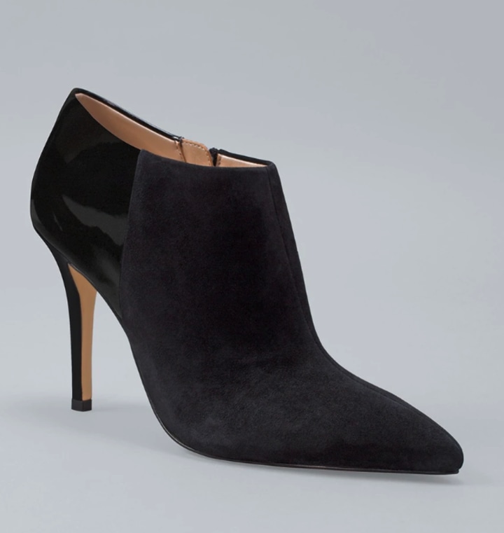 Suede and Patent Booties