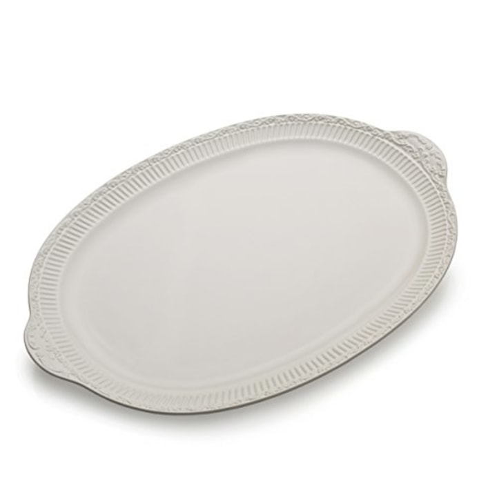 Mikasa Italian Countryside Handled Oval Serving Platter, 19.5-Inch