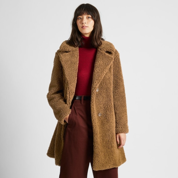 Pile-lined Fleece Tailored Coat