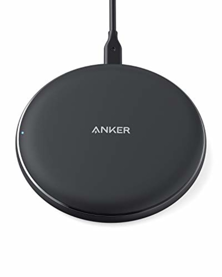 Anker Wireless Charger, PowerWave Pad Upgraded 10W Max, 7.5W for iPhone 11, 11 Pro, 11 Pro Max, Xs Max, XR, XS, X, 8, 8 Plus, 10W Fast-Charging Galaxy S10 S9 S8, Note 10 Note 9 Note 8 (No AC Adapter)
