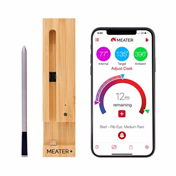 New MEATER+165ft Long Range Smart Wireless Meat Thermometer for the Oven Grill Kitchen BBQ Smoker Rotisserie with Bluetooth and WiFi Digital Connectivity