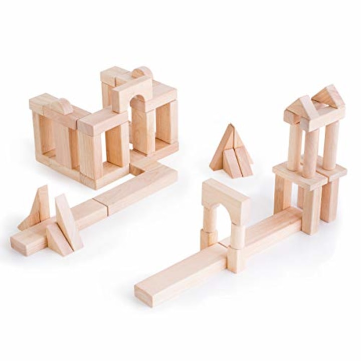 Guidecraft Unit Blocks Set B - 56 Piece Set: Solid Wood Kids Skill Development Creative STEM Toy