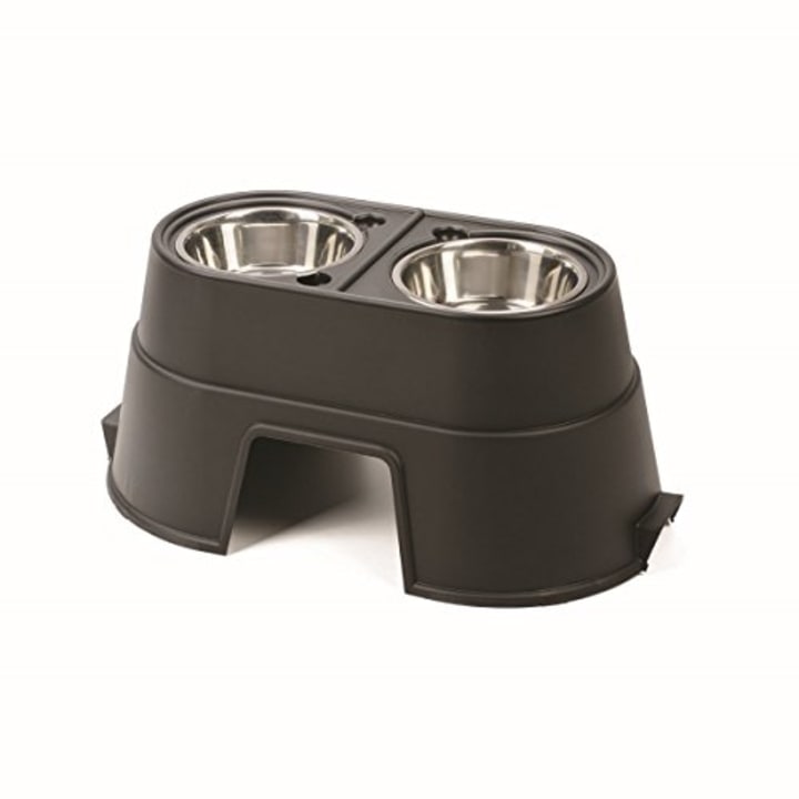 OurPets Comfort Diner Elevated Dog Food Dish (Raised Dog Bowls Available in 4 inches, 8 inches and 12 inches for Large Dogs, Medium Dogs and Small Dogs), Black, 12-inch
