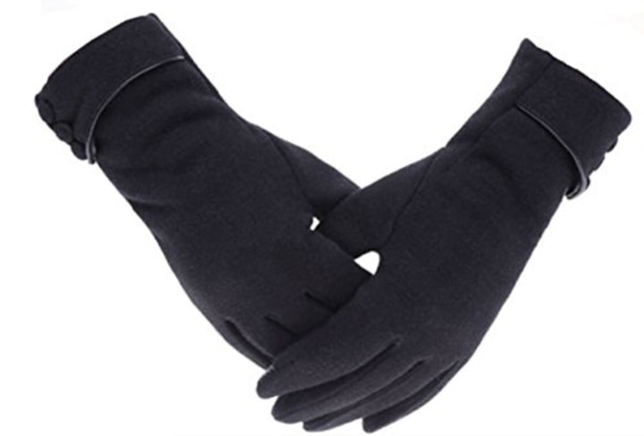 Women Winter Warm Touch Screen Phone Windproof Gloves Wear Lined Thick Gloves 