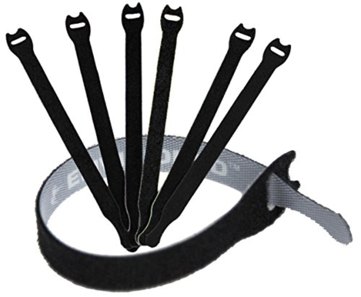 Reusable Cable Ties 1/2&quot; x 4&quot; for Cable Management and Organizing Cords - 30 Pack (Black)