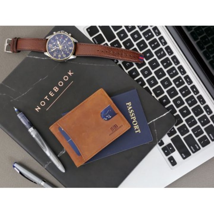 Serman Brands RFID-blocking Slim Bifold Leather Wallet with Money Clip