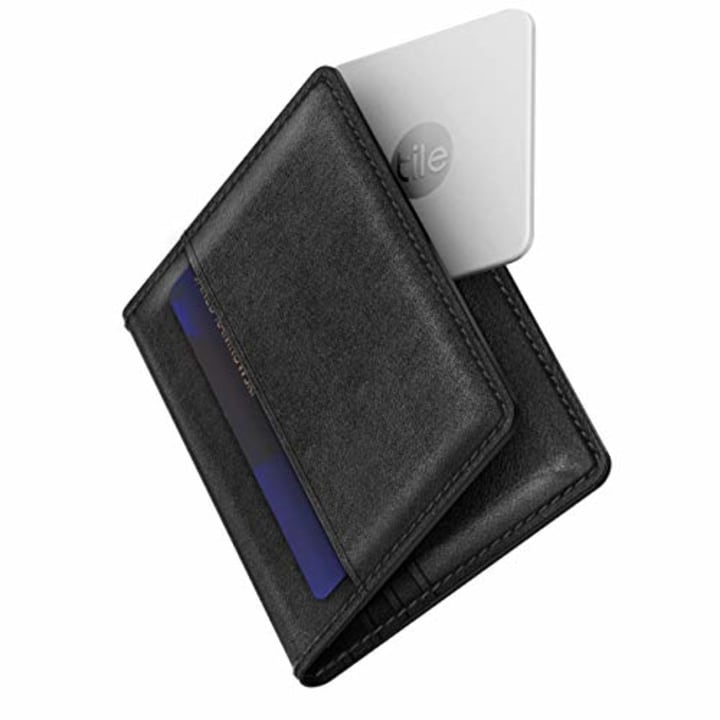 NOMAD Wallet with Integrated Tile Tracker | Black Horween Leather