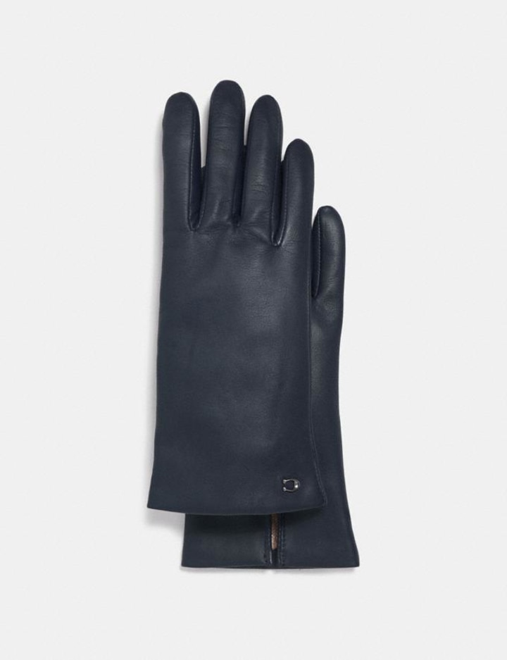 sculpted signature leather tech gloves