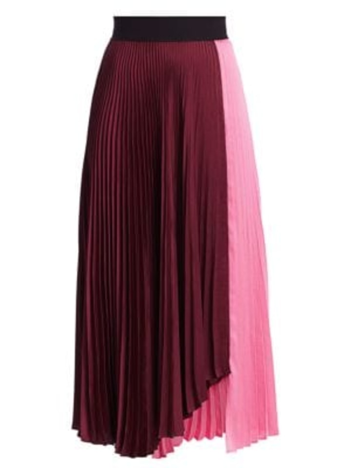 Grainger Colorblock Pleated Midi Skirt