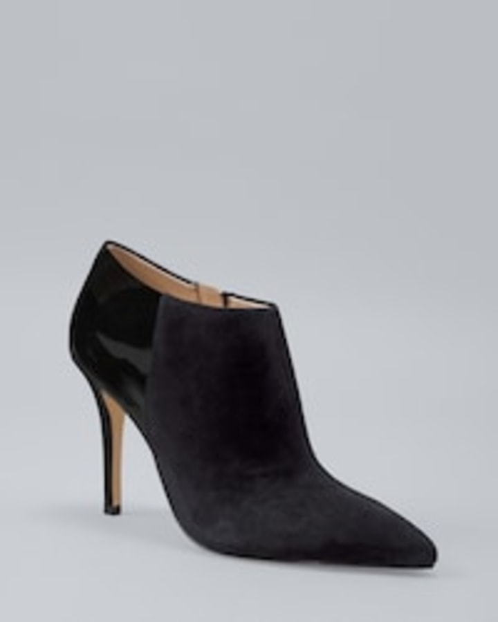 White House Black Market Suede &amp; Patent Booties