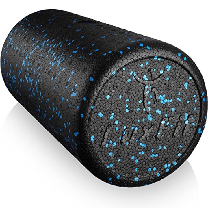 LuxFit Foam Roller, Speckled Foam Rollers for Muscles 3 Year Warranty High Density Foam Roller for Physical Therapy Exercise Deep Tissue Muscle Massage. Back Leg and Body Roller (Blue, 12 Inch)