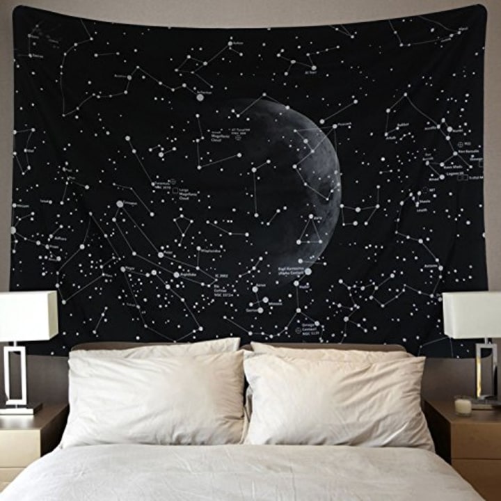 Moon Constellations Tapestry Wall Tapestry Bohemian Wall Hanging Tapestries Wall Blanket Wall Art Wall Decor Beach Tapestry Sunset Tapestry  (59.1&quot; x 51.2&quot;, Moon Constellations)