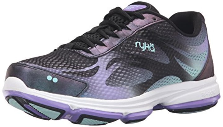 Ryka Women&#039;s Devotion Plus 2 Walking Shoe, Black/Purple, 8.5 W US
