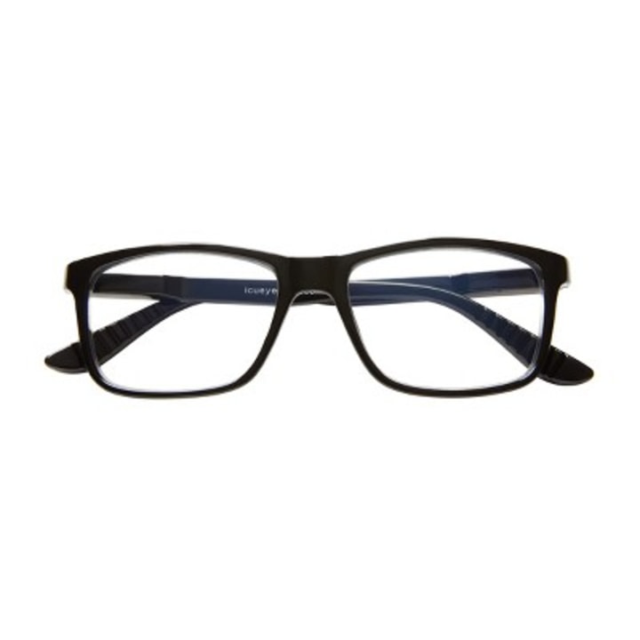 ICU Eyewear Screen Vision Blue Light Filtering Rectangle Black Large Glasses